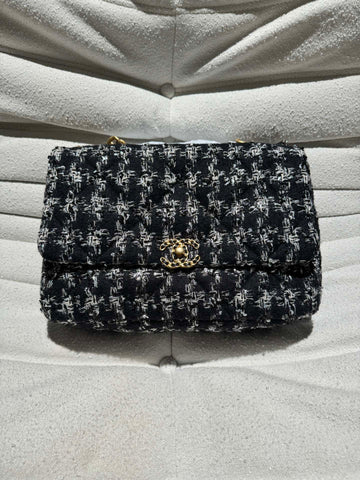 Chanel Color Blocking Woolen Shoulder Crossbody Bag