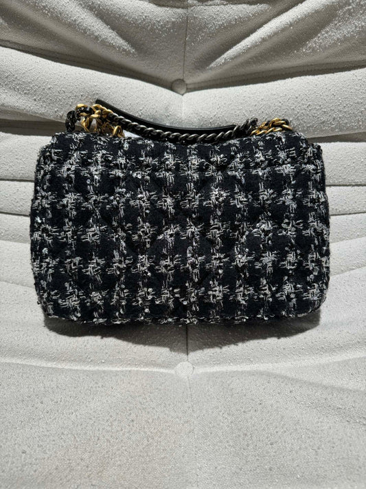 Chanel Color Blocking Woolen Shoulder Crossbody Bag