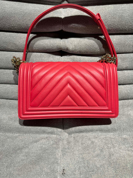 Chanel Leboy Red Quilted Shoulder Bag