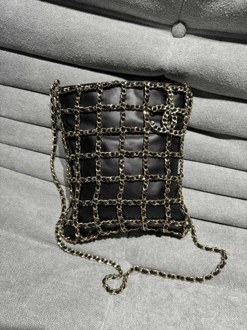 Chanel Black Gold Chain Shoulder Crossbody Bag