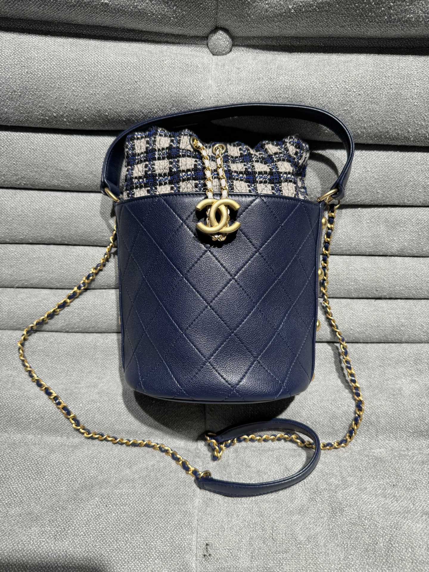 Chanel Rivet Bucket Bag Shoulder Crossbody Bag