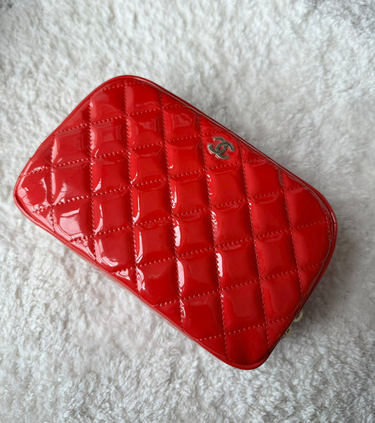 Chanel Red Makeup Bag Handbag