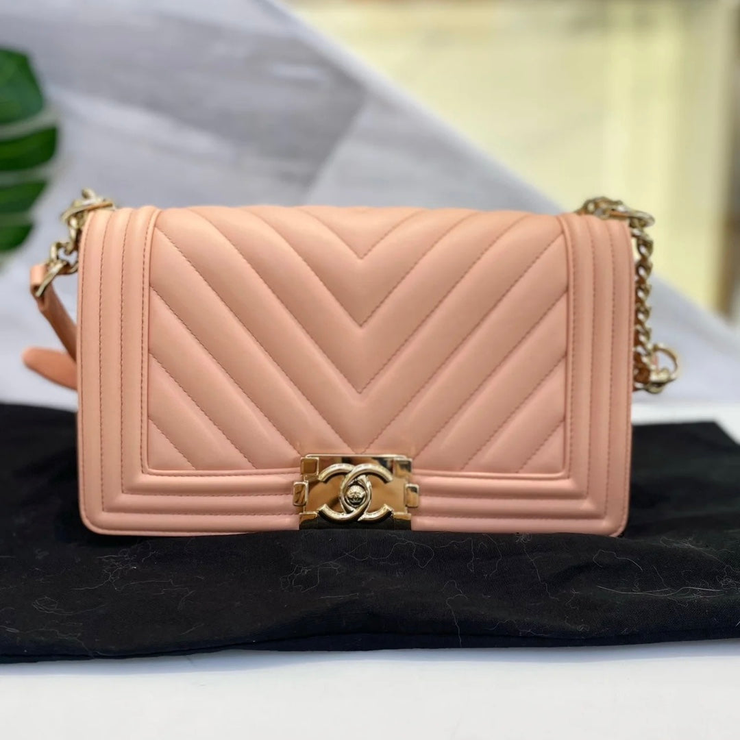 Chanel Leboy Pink Quilted Shoulder Bag