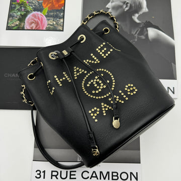 Chanel Rivet Bucket Bag Shoulder Crossbody Bag