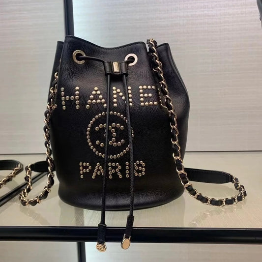 Chanel Rivet Bucket Bag Shoulder Crossbody Bag