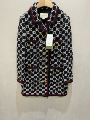 Gucci Supreme Logo Tweed Coat