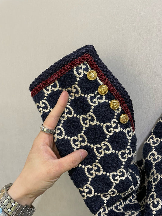 Gucci Supreme Logo Tweed Coat