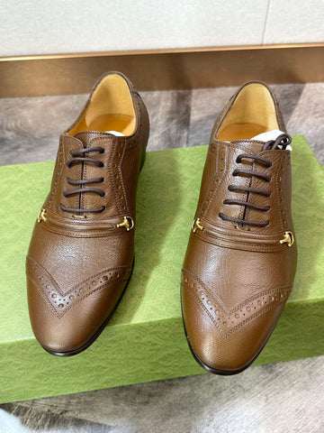 Gucci Horsebit Men's Brown Leather Shoes