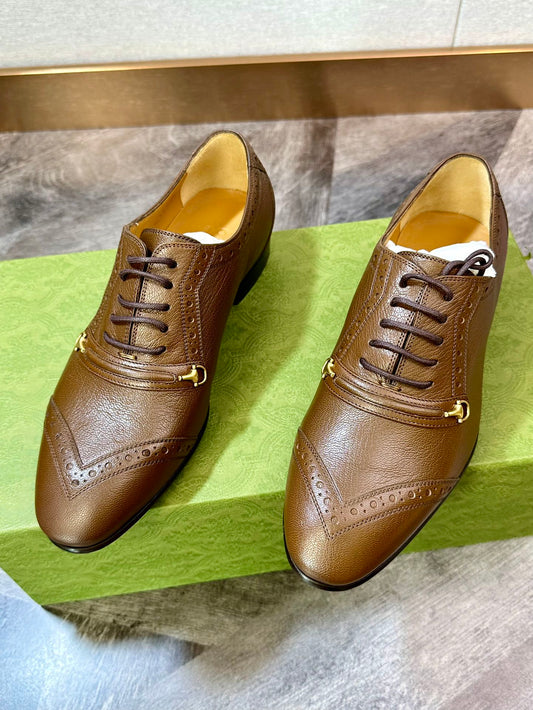 Gucci Horsebit Men's Brown Leather Shoes