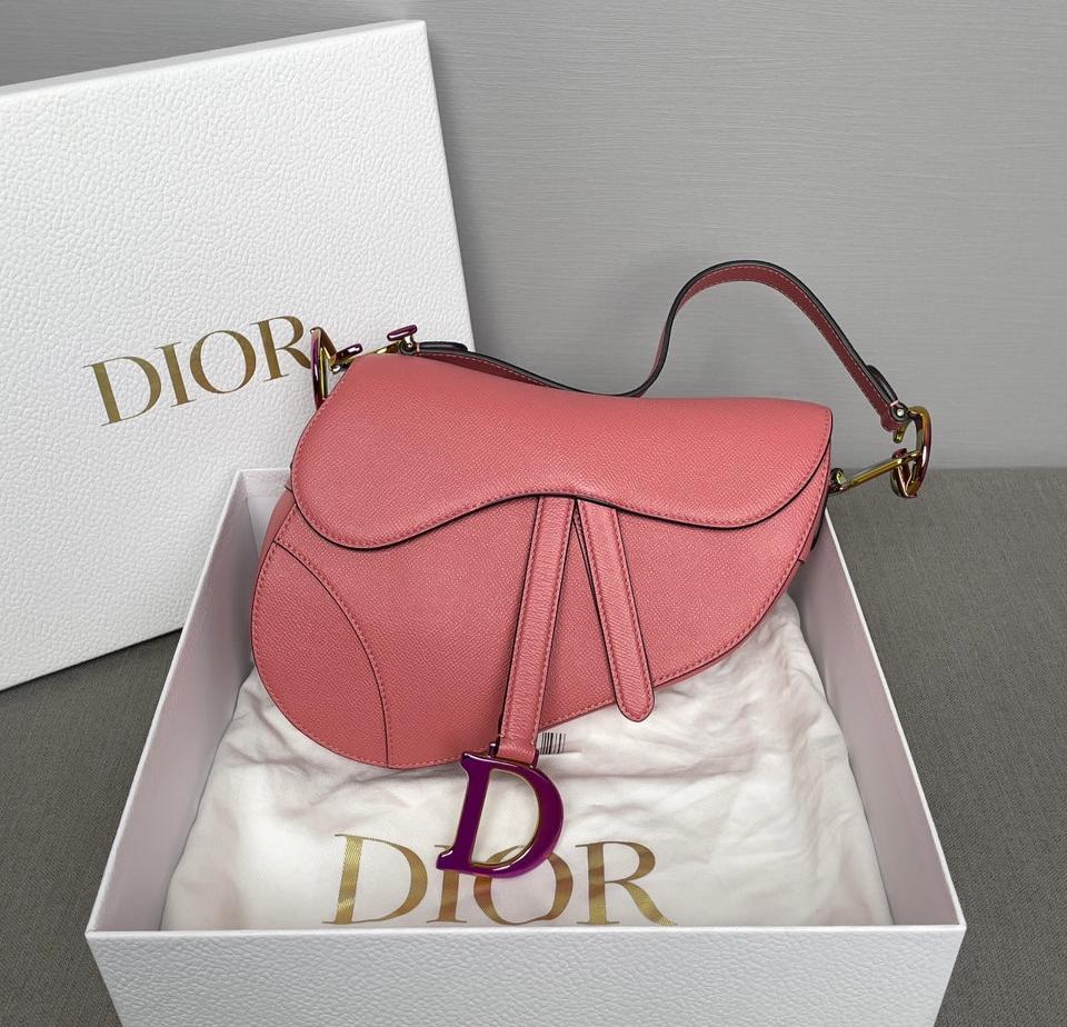 Dior Coral Pink Saddle Bag