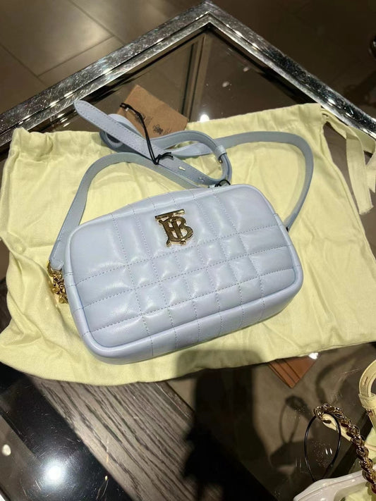 Burberry  Lola  Mini Lambskin Shoulder Bag Blue