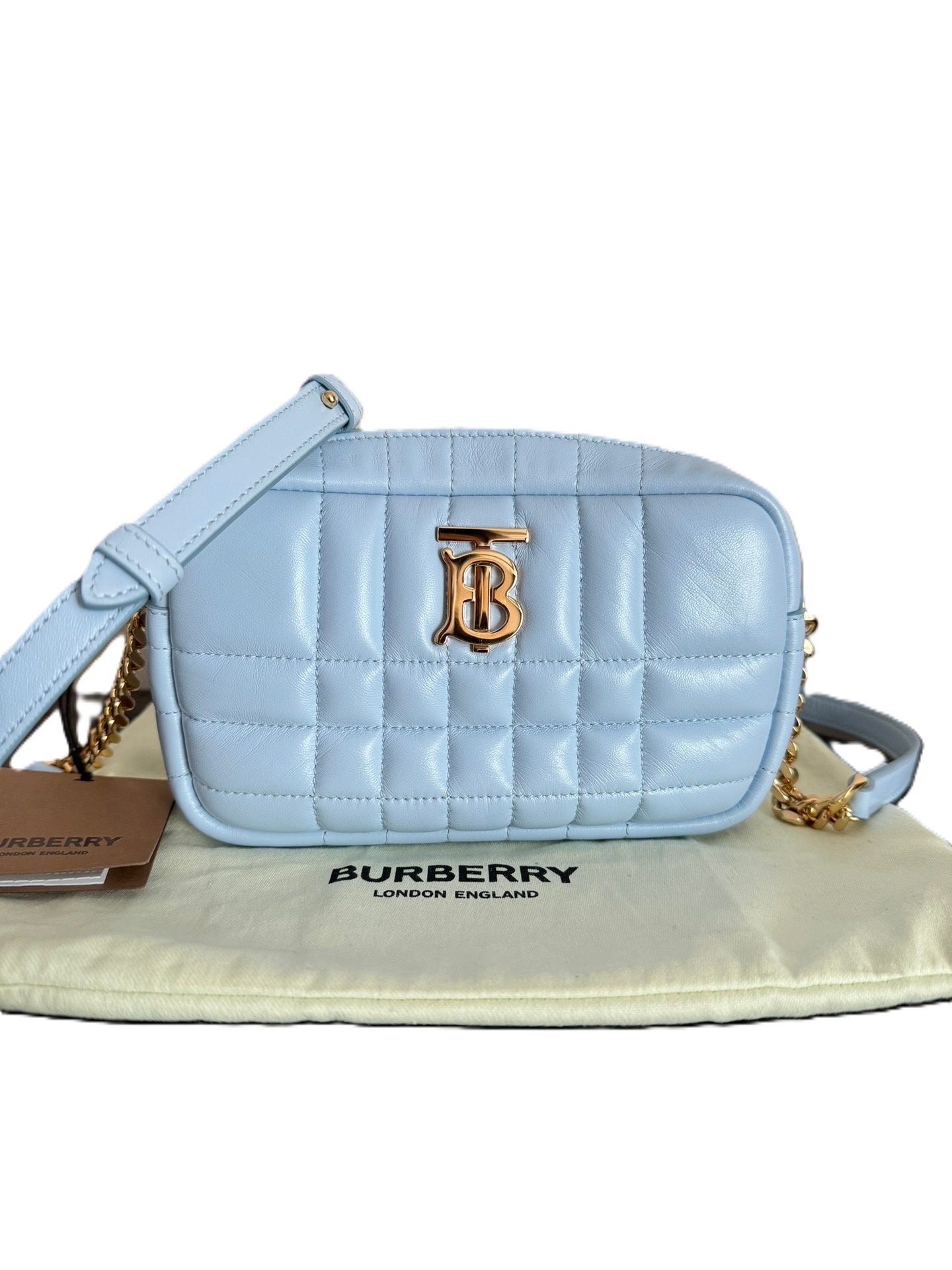 Burberry  Lola  Mini Lambskin Shoulder Bag Blue