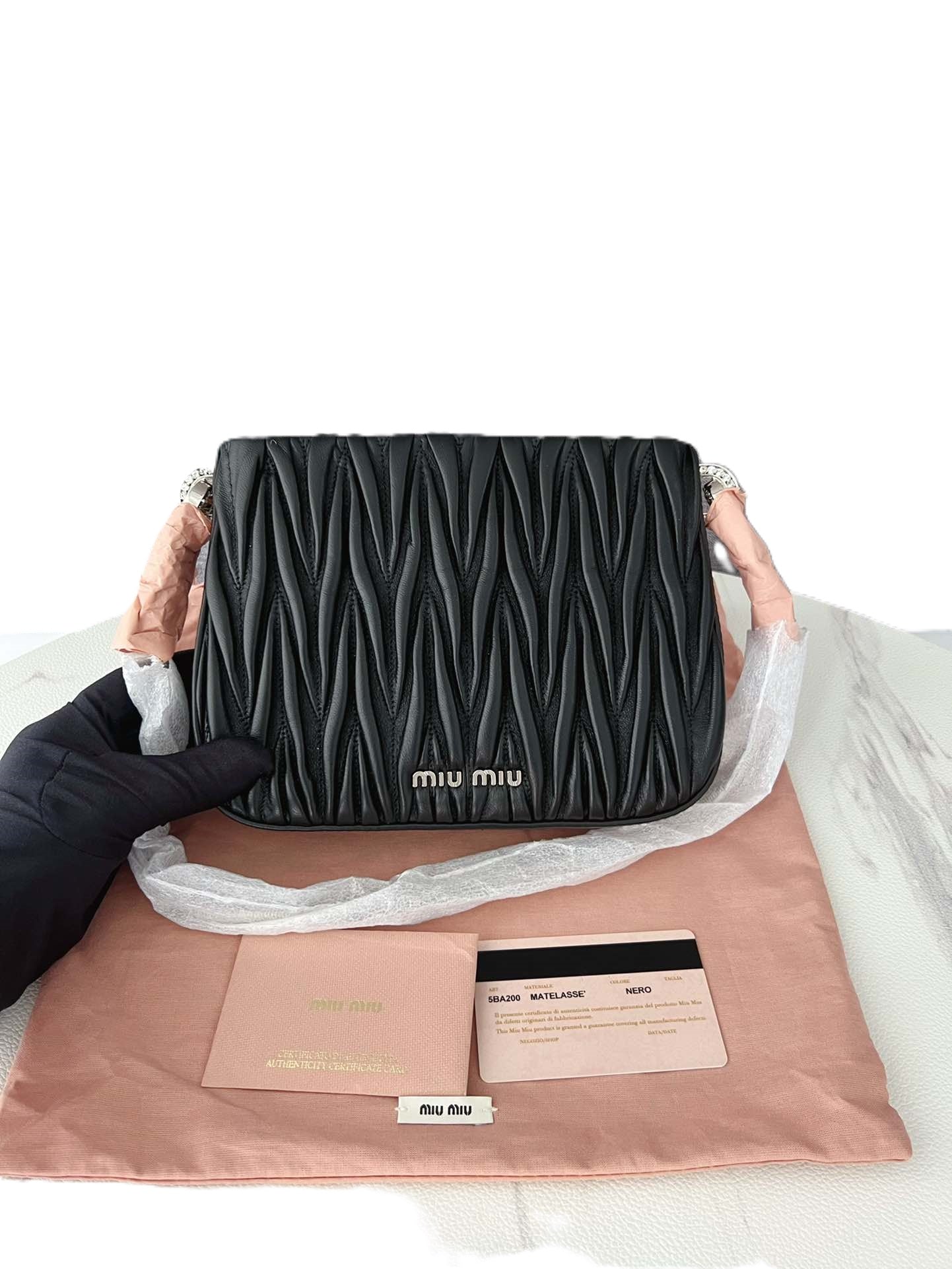 MIUMIU Leather  Shoulder Bag Black