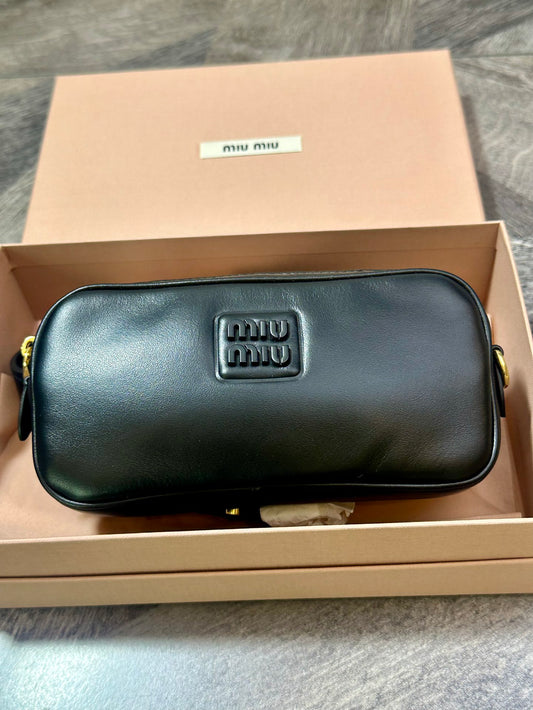 MIUMIU Leather Crossbody Bag Shoulder Bag Black