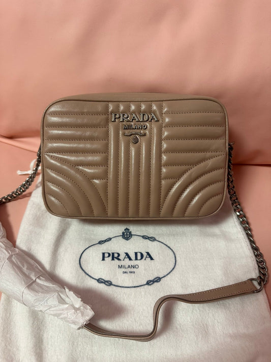 Prada Diagramme Leather Shoulder Bag Crossbody Bag