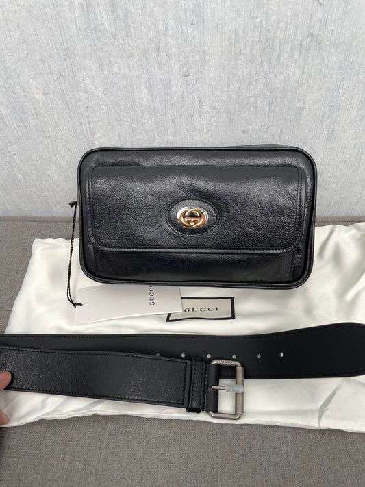 Gucci Leather Shoulder Bag Black