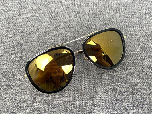 Gucci Metal Aviator Teardrop Sunglass GG0062S-001 57