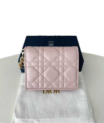 Dior Lady Dior Gardenia Wallet Mini Pink