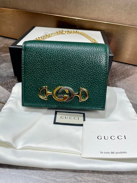 Gucci Zumi Card Case Wallet Leather Bifold Wallet