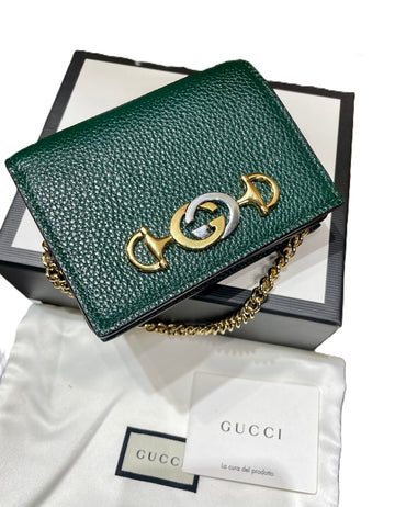 Gucci Zumi Card Case Wallet Leather Bifold Wallet