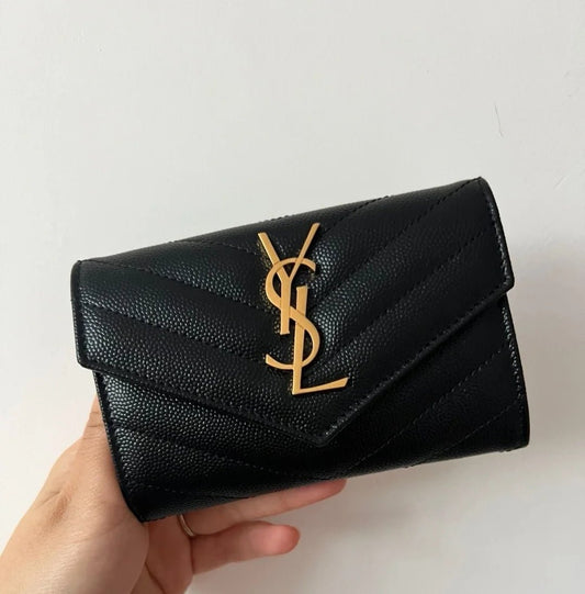 YSL Saint Laurent Monogram Small Folding Wallet