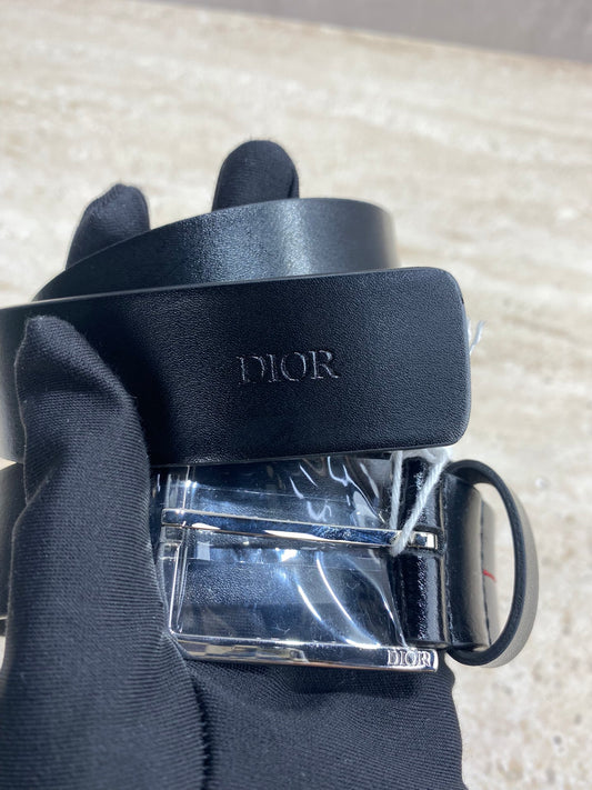 Dior Men's Black Leather Belt 90cm