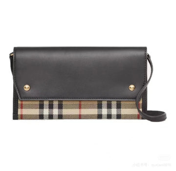 Burberry Classic Black Check Wallet Mini Shoulder Bag