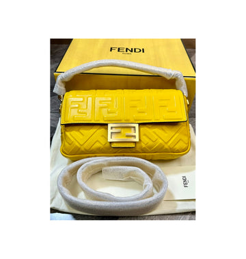 Fendi Baguette Green Relief FF Shoulder Crossbody Bag