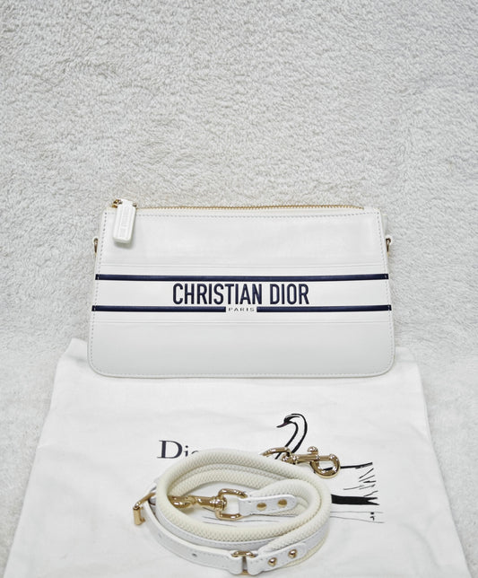 Dior Vibe Small  White Shoulder Bag White 2Way