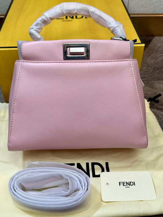 Fendi Mini Peekaboo Pink Shoulder Handbag