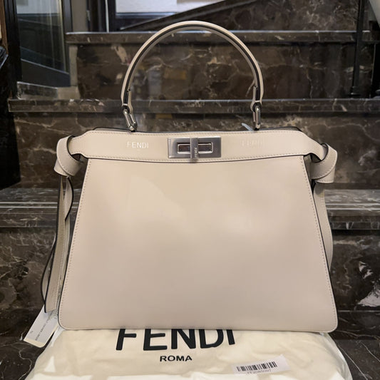 Fendi Peekaboo Medium Handbag Shoulder Bag White