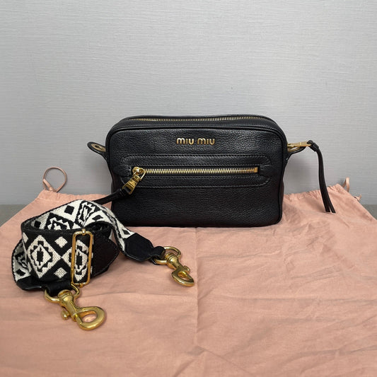 MIUMIU Black Leather  Shoulder Bag