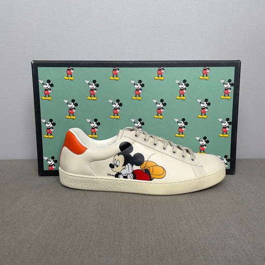 Gucci x Disney  Mickey Men's Leather Sneakers  Beige