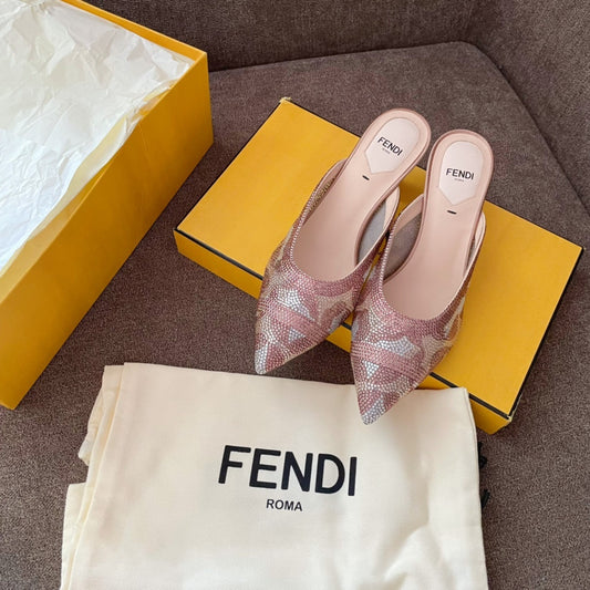 Fendi Colibri Women's Pink Rhinestone Pumps Size 36