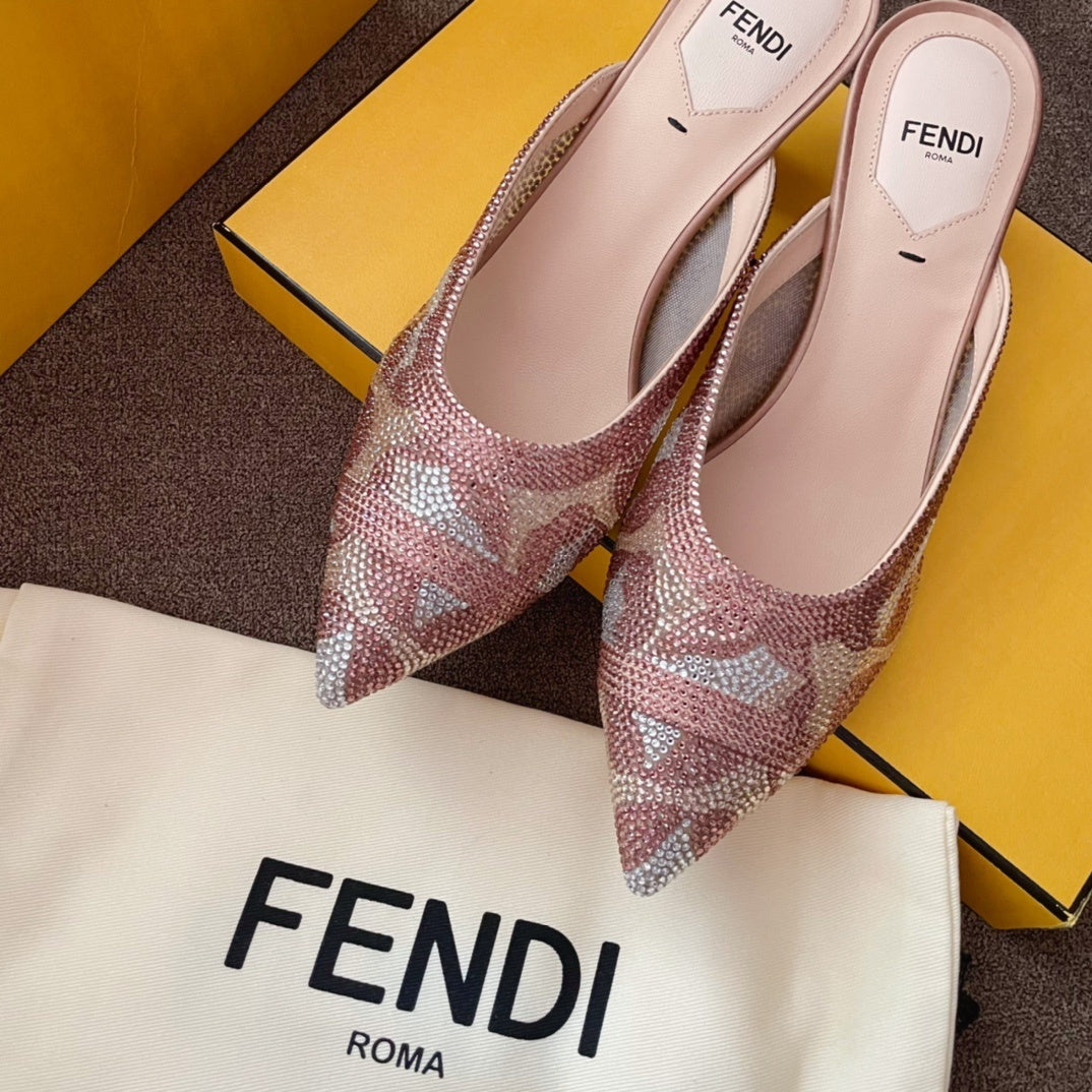 Fendi Colibri Women's Pink Rhinestone Pumps Size 36