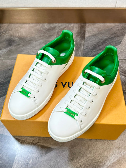 Louis Vuitton Frontrow Cowhide Leather Sneakers for Women white