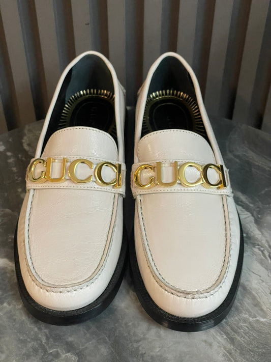 Gucci Logo Plate Loafers EU37.5