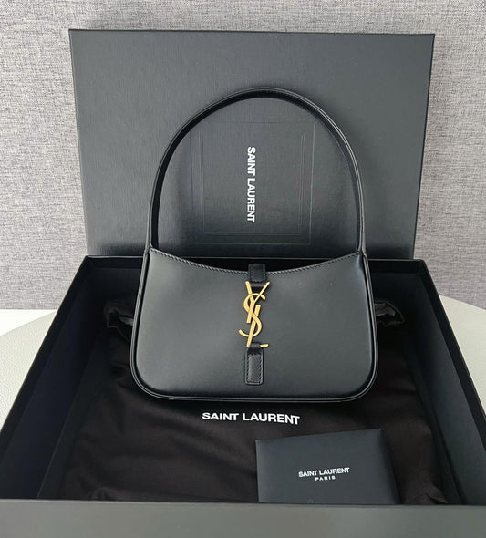 YSL Saint Laurent Hobo LE 5 À 7 Leather Handbag Shoulder Bag